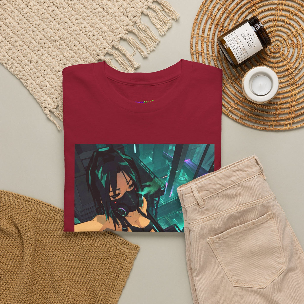 Midnight Ember Leaf Graphic Tee