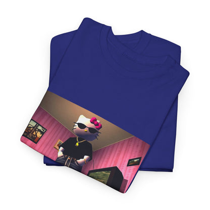 Gangsta Hello Kitty Chillin' In Low Poly Room Tee