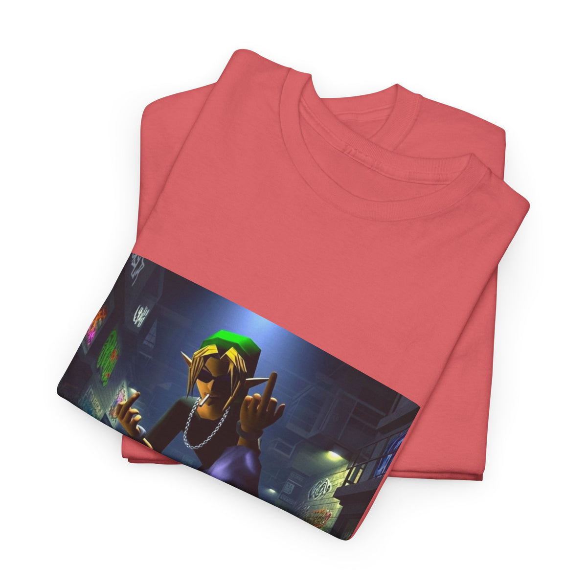 Edgy Ocarina Link Skater Flipping Off Tee