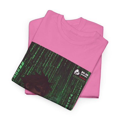 Anime Character Smoking Cigar In Matrix Tee