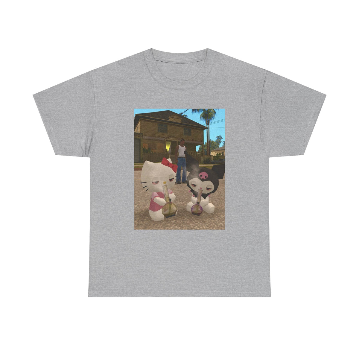 CJ And High Sanrio Characters In Grove Street Tee