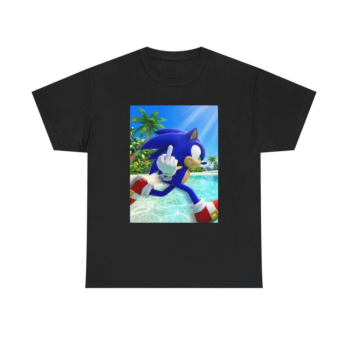 Sonic Flipping Off In Paradise Tee