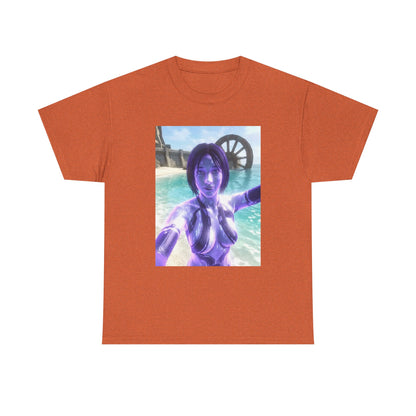 Holographic AI Taking Beach Selfie Tee