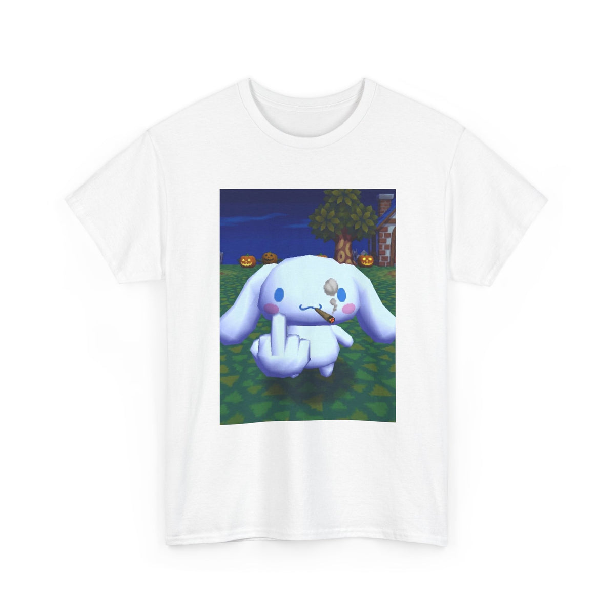 Cinnamoroll Smoking Blunt Flipping Bird Tee