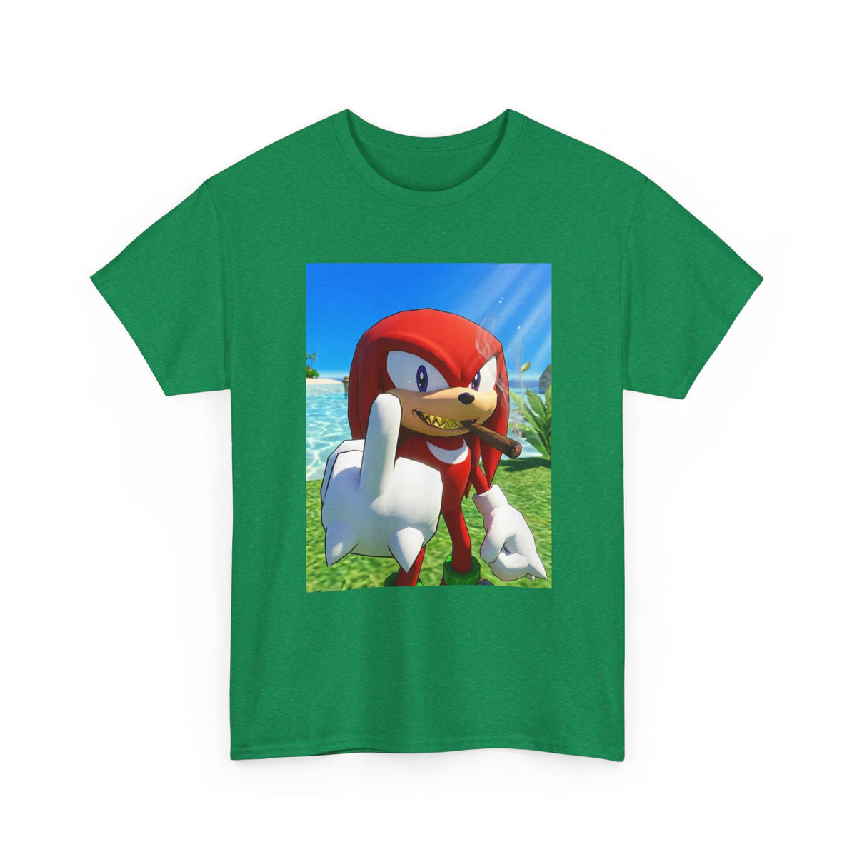 Knuckles Smoking Cigar On Tropical Beach