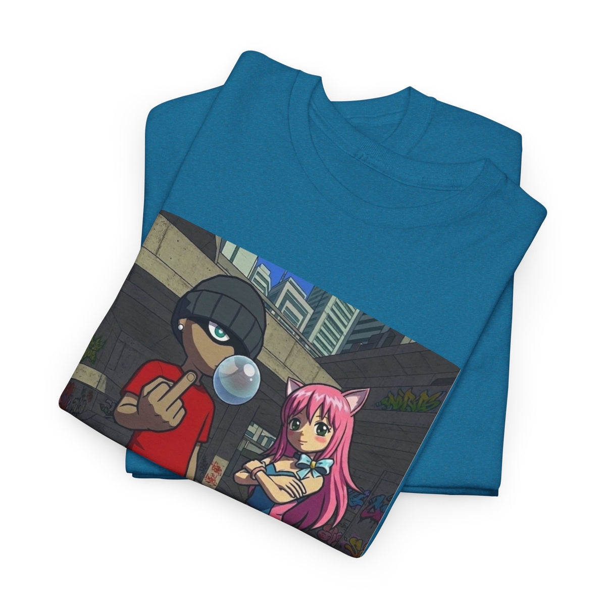 Skater Punk And Kitty Girl In Skater Park Tee