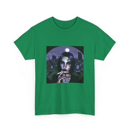 Goth Queen Smoking In Cemetery Moonlight Tee