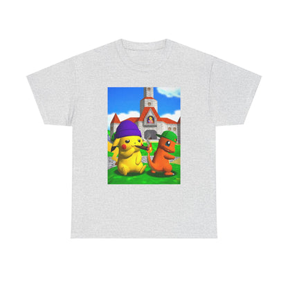Pikachu And Charmander Chilling At Peach's Castle Tee