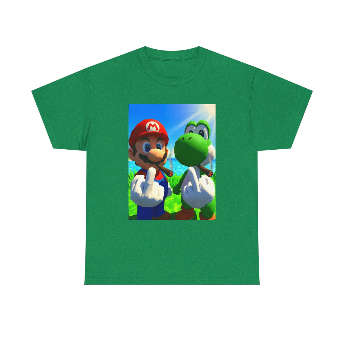 Mario And Yoshi Flipping The Bird