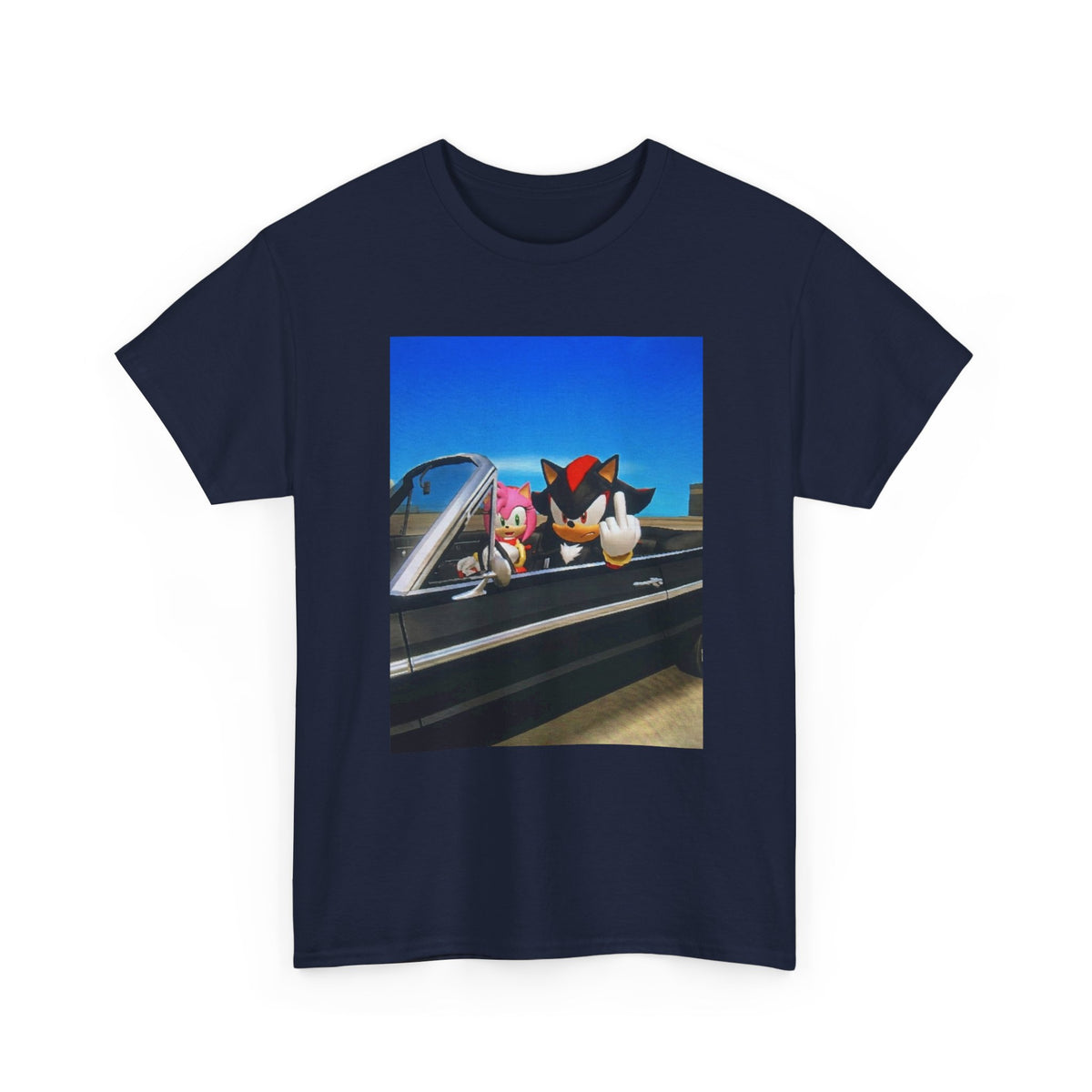 Shadow and Amy Flipping Off The World Tee