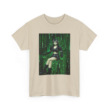 Cyberpunk Elf Queen In The Matrix City Tee