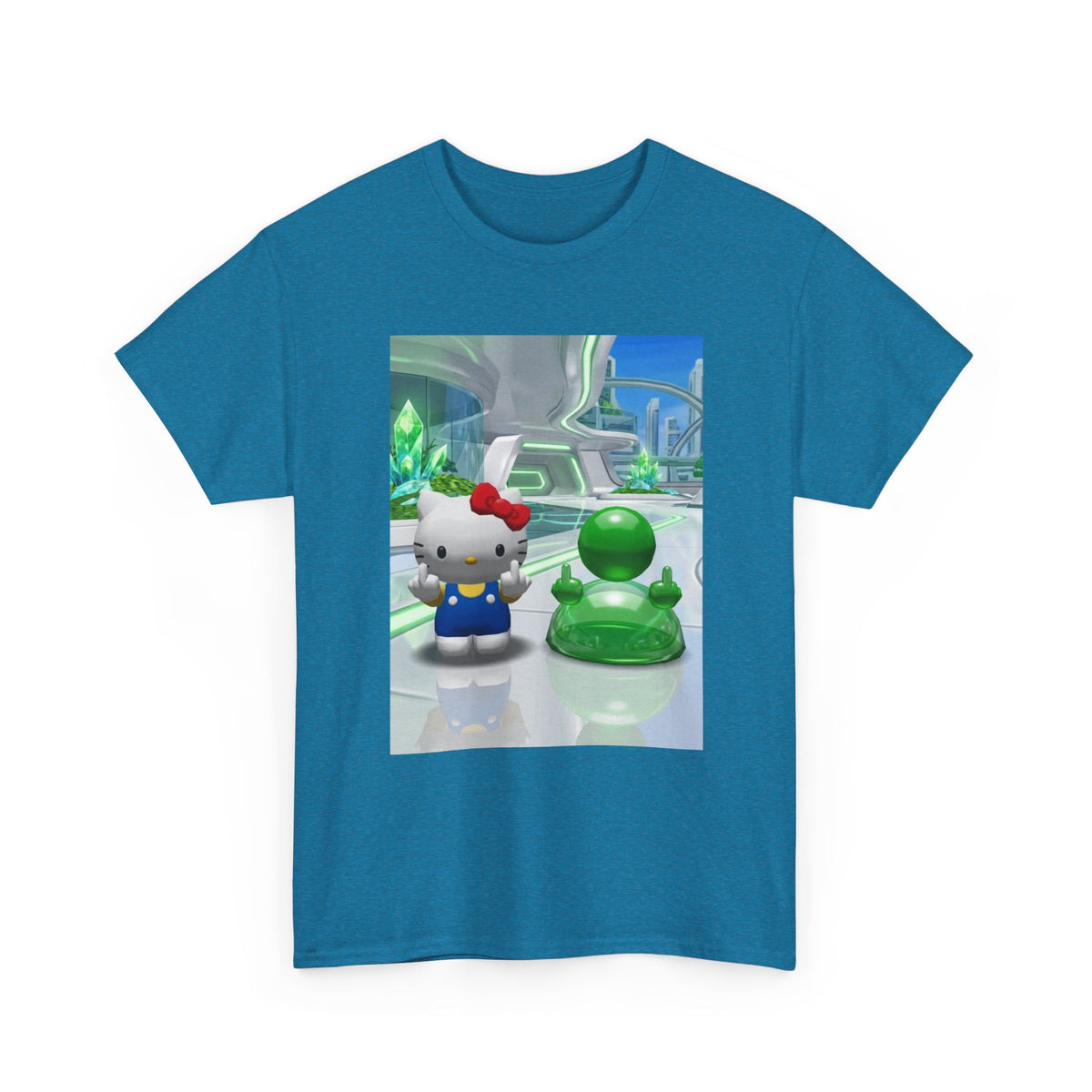 Hello Kitty And Green Blob Flipping The Bird