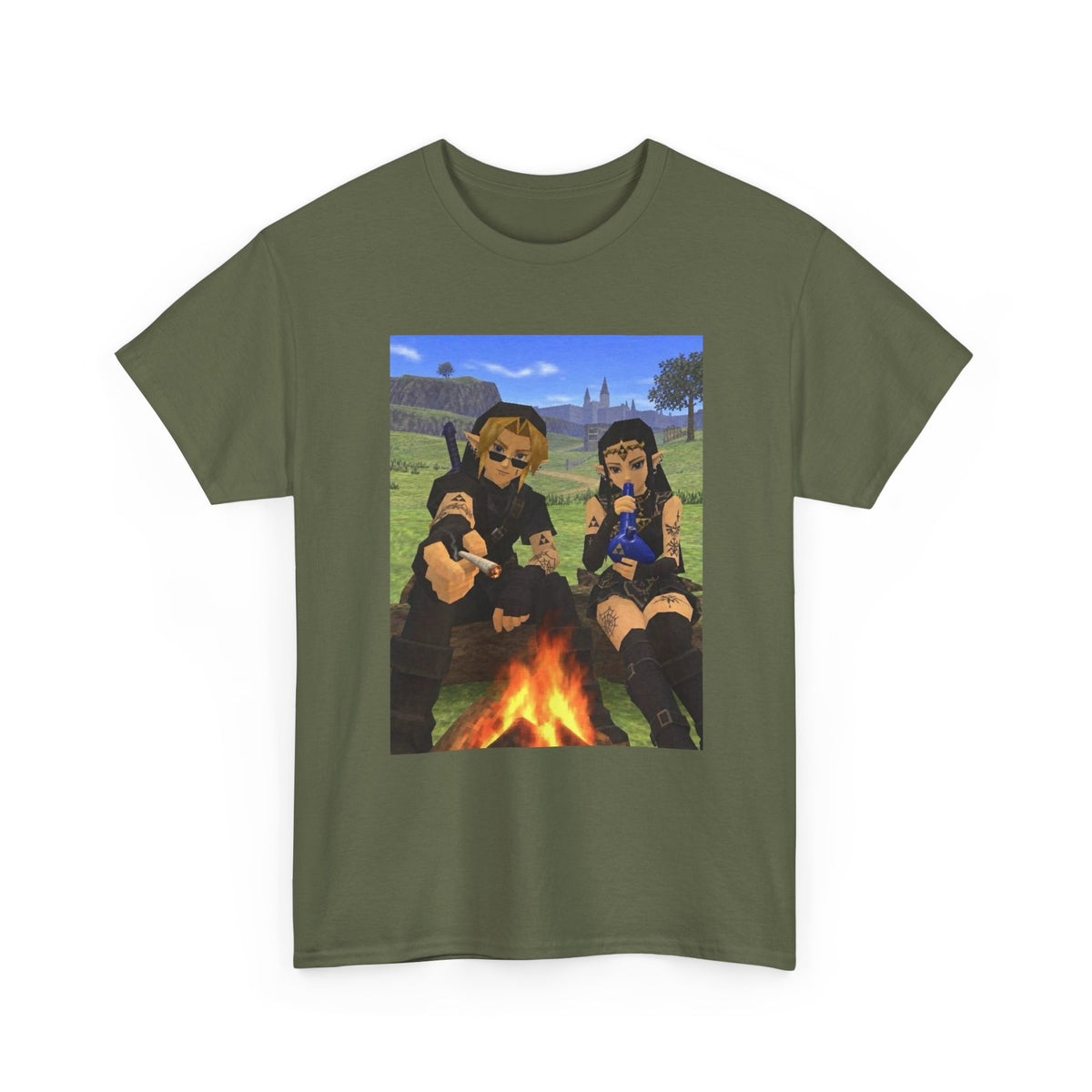 Dark Link And Dark Zelda Chilling Campfire Tee