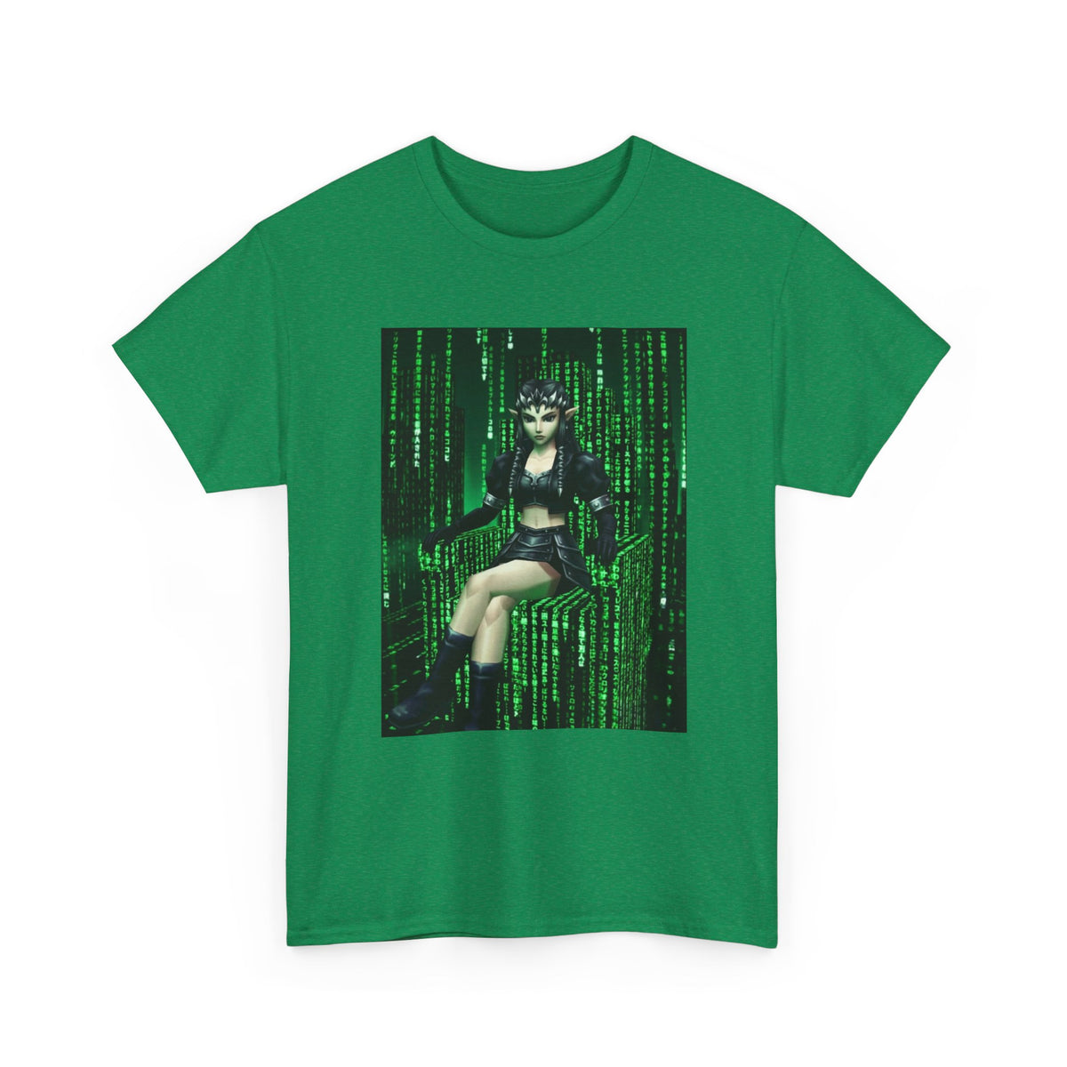 Cyberpunk Elf Queen In The Matrix City Tee