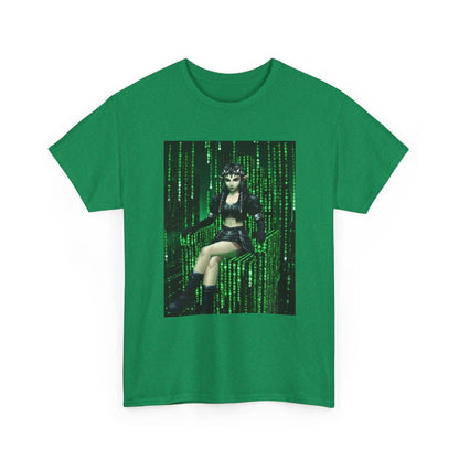Cyberpunk Elf Queen In The Matrix City Tee