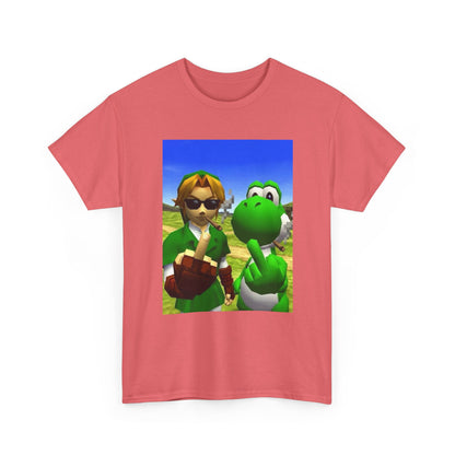 Link And Yoshi Flipping Off The World