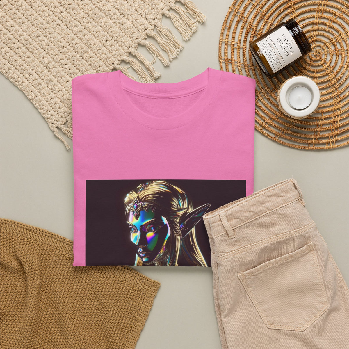 Iridescent Elven Warrior Princess Chrome Tee