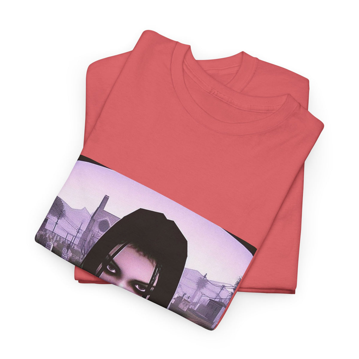 Goth Girl Smoking In Cemetery Tee (Design 17)