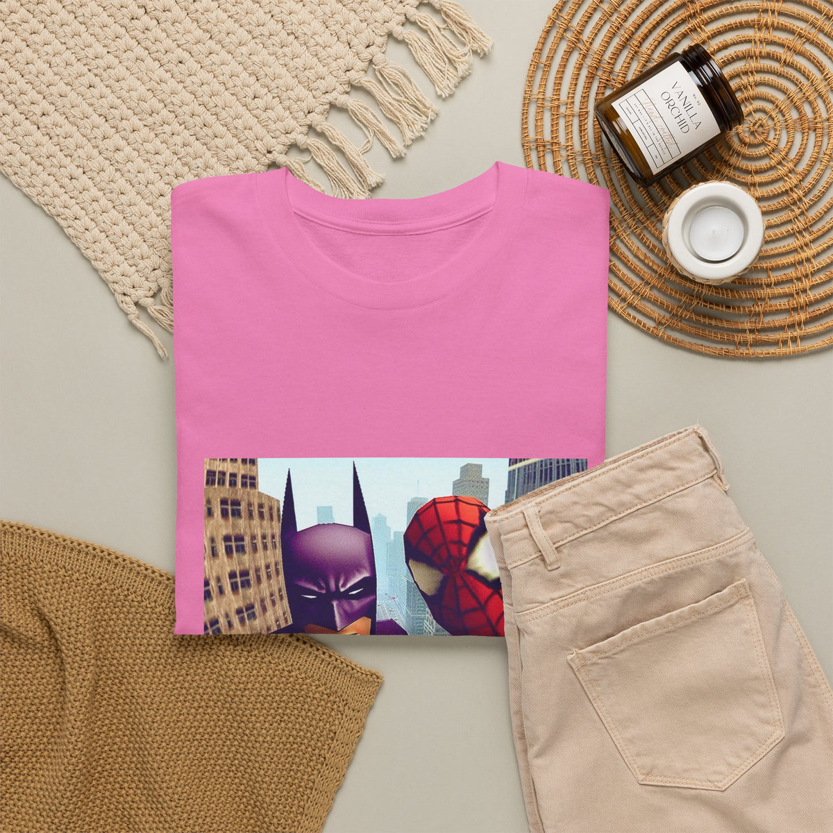 Batman Smoking, Spidey With Stacks Tee