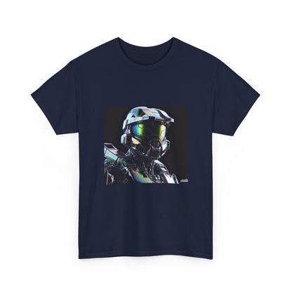 Holographic Cybernetic Sentinel Chrome Helmet Tee