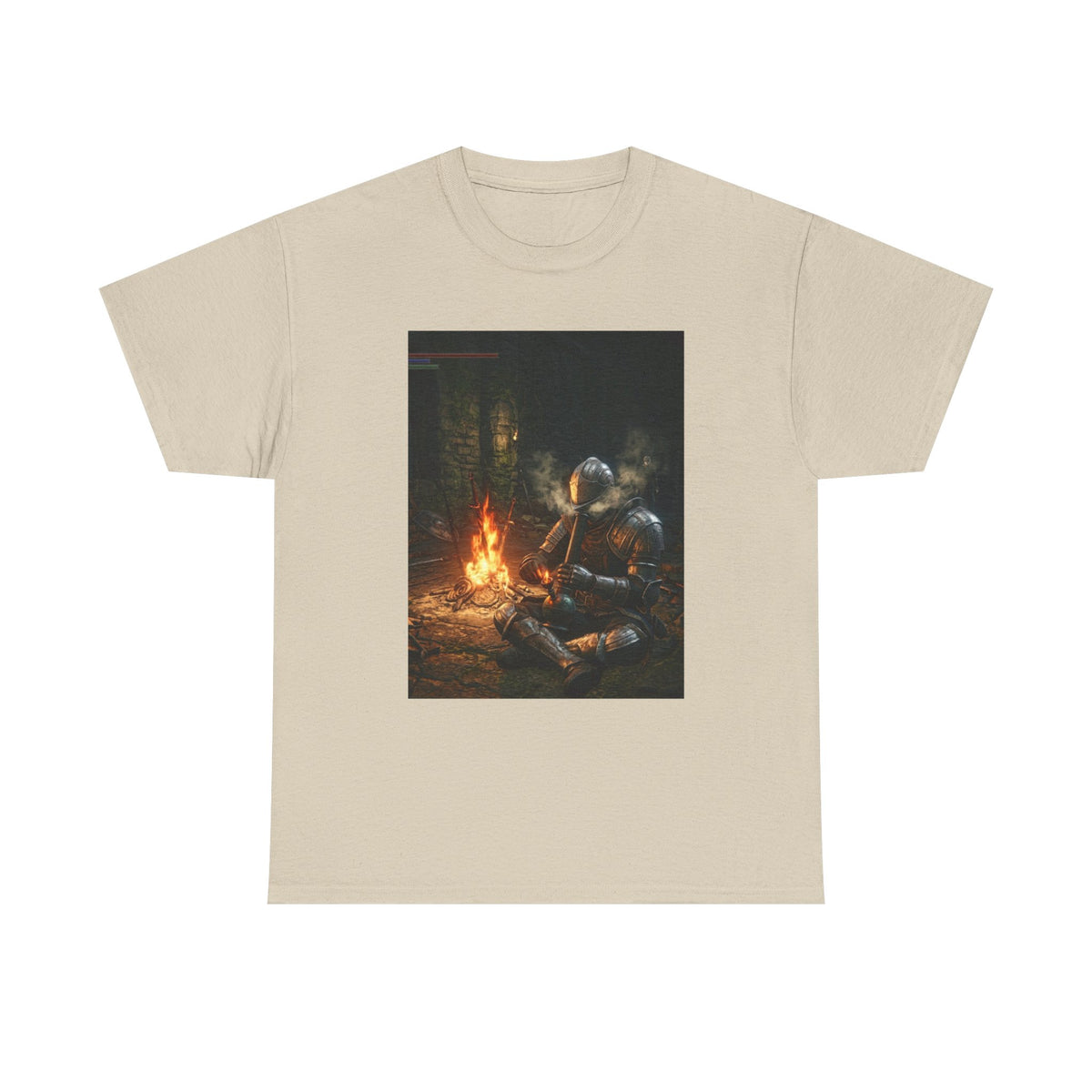 Armored Knight Smoking Bong By Bonfire
