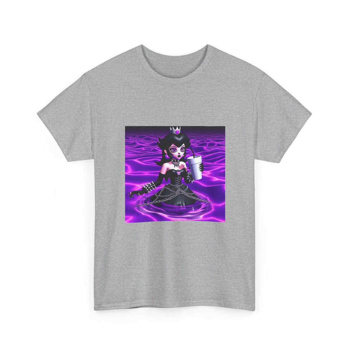 Goth Peach Wading In Purple Waves
