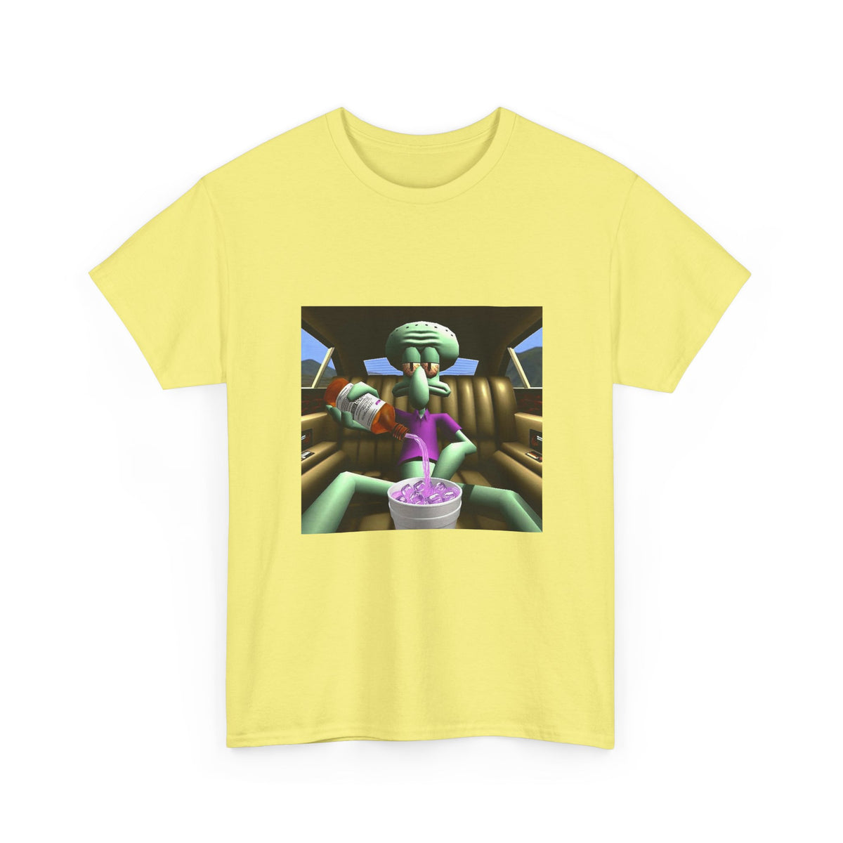Squidward Pouring Lean In Car Tee
