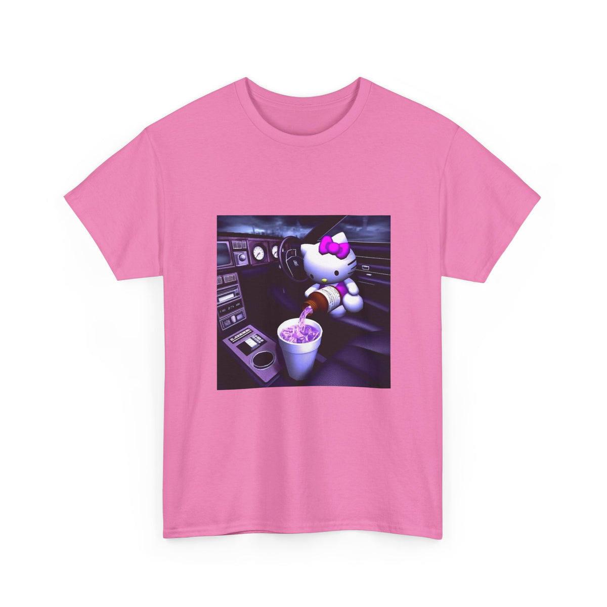 Hello Kitty Pours Lean In Car Tee