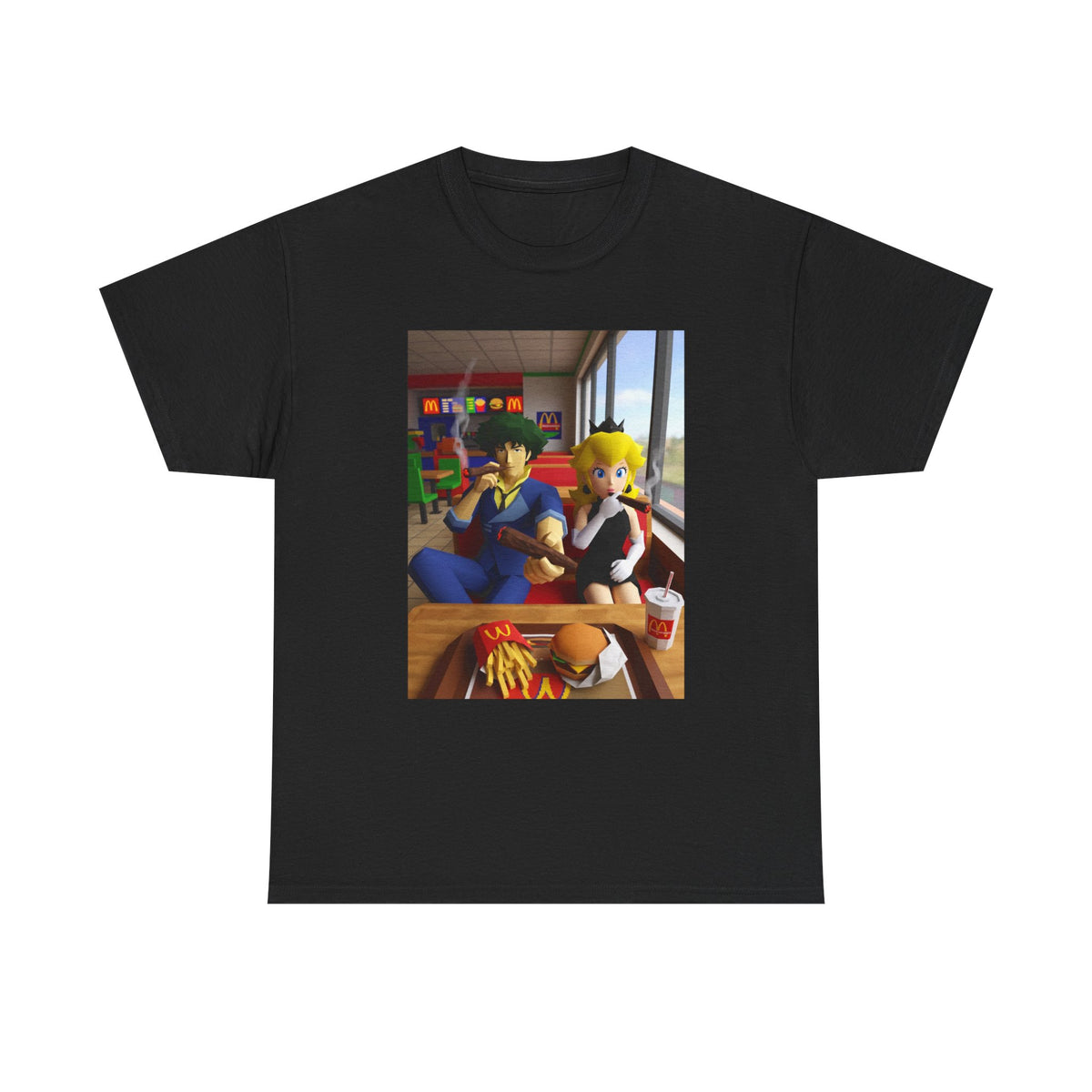 Spike and Peach Smoking Fast Food Tee