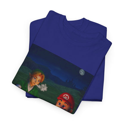 Link and Mario Campfire Smoke Session Tee