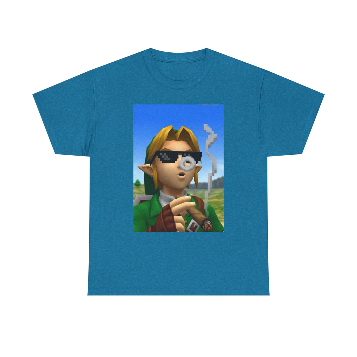 Pixelated Link Smoking With Deal With It Glasses