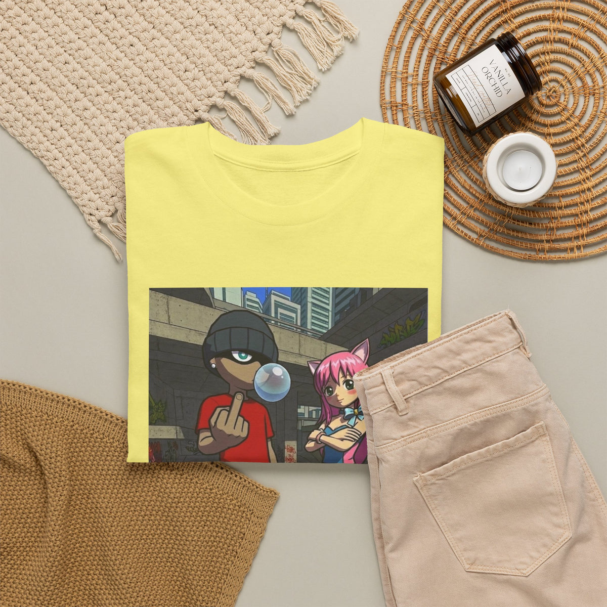 Skater Punk And Kitty Girl In Skater Park Tee