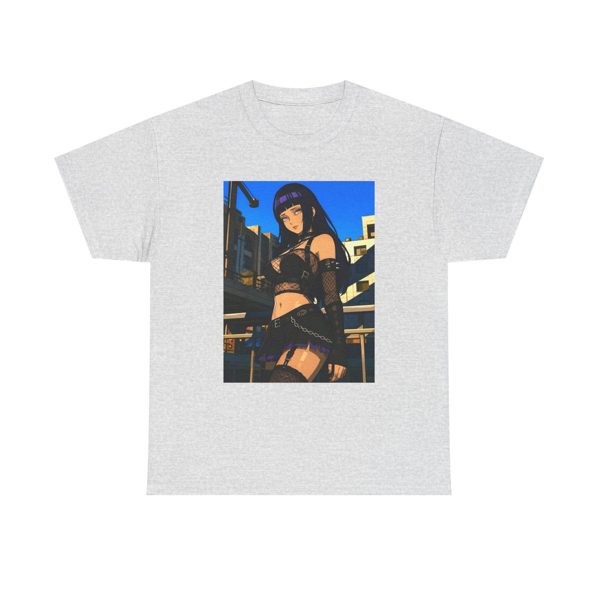 Gothic Anime Girl Staring Cityscape Tee