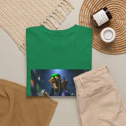 Edgy Ocarina Link Skater Flipping Off Tee