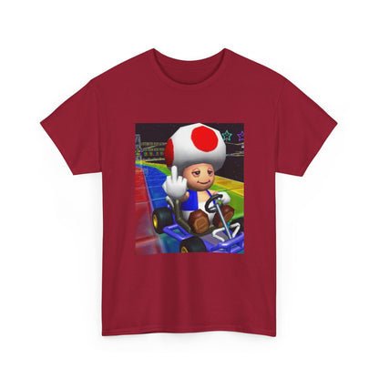 Stoned Toad Driving Kart Flipping Bird