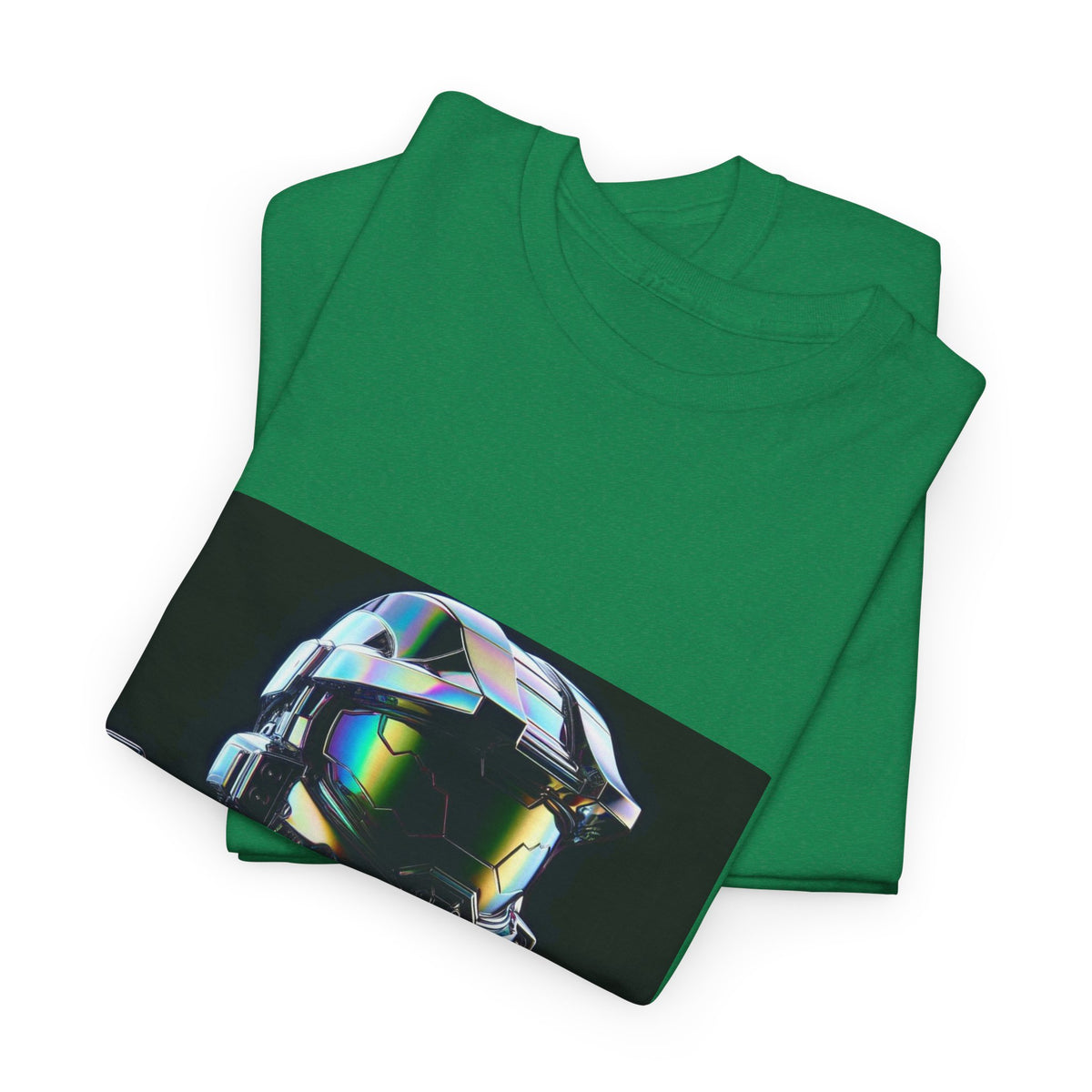 Holographic Cybernetic Sentinel Chrome Helmet Tee