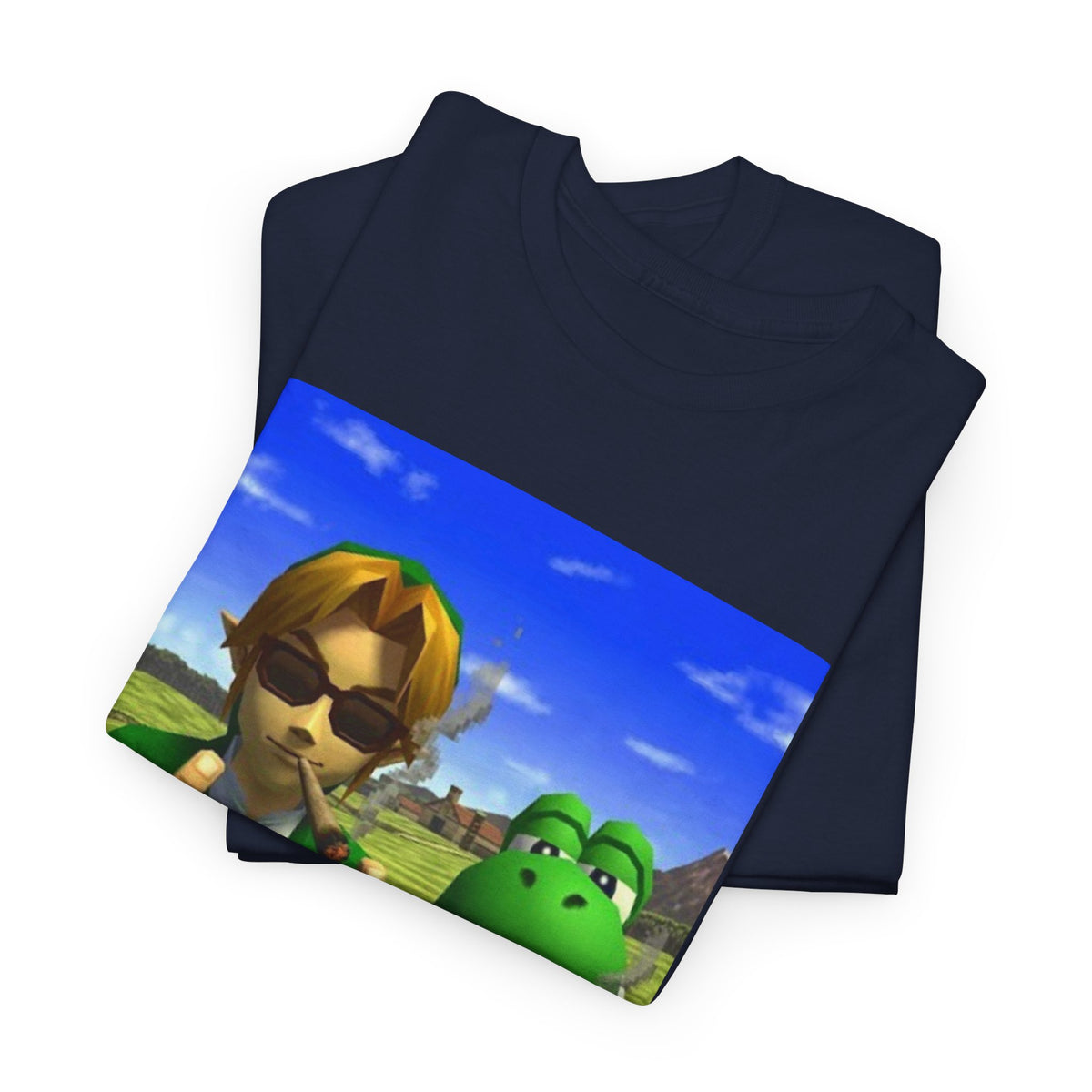 Link And Yoshi Flipping Off The World Tee