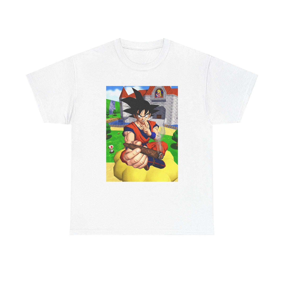 Goku Blazing On Nimbus At Mushroom Kingdom
