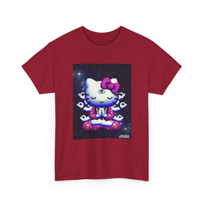 Third Eye Kitty Meditating In Space Tee
