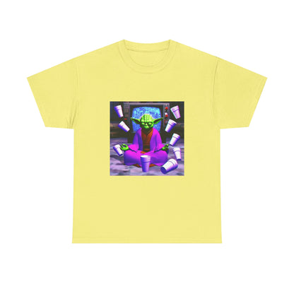 Meditating Master Yoda With Purple Cups Tee