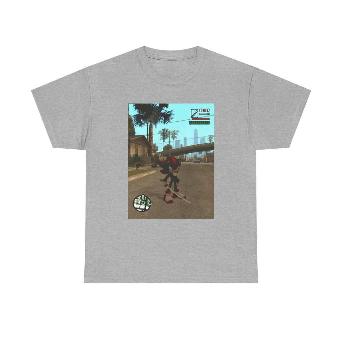 Shadow The Hedgehog Katana Wielding in Grove Street Tee