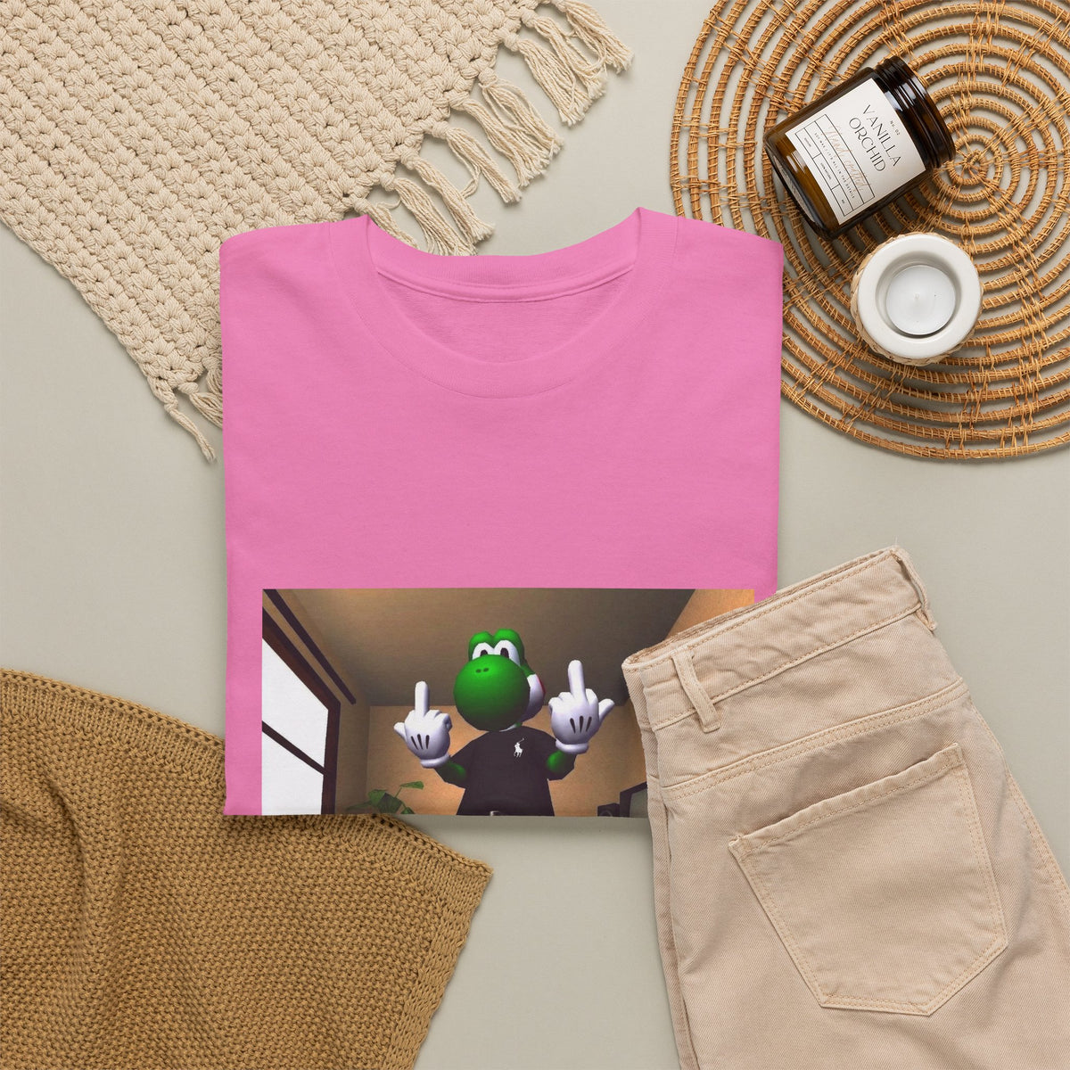 Yoshi Flipping Off In The Living Room Tee