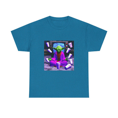 Meditating Master Yoda With Purple Cups Tee