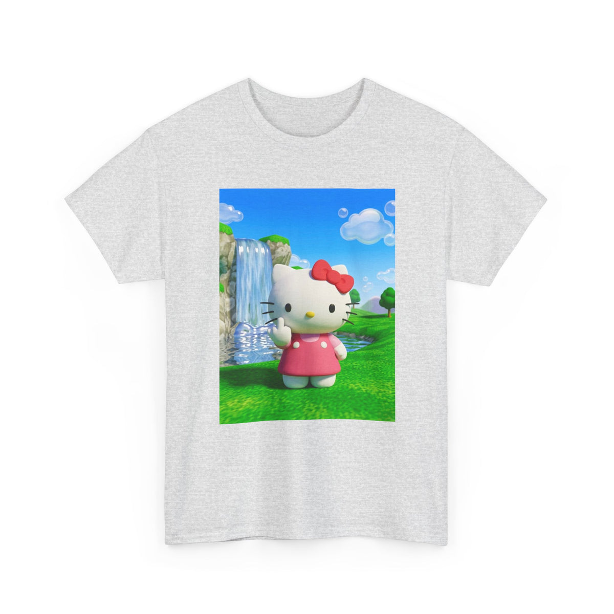 Kitty Flips The Bird Waterfall Tee