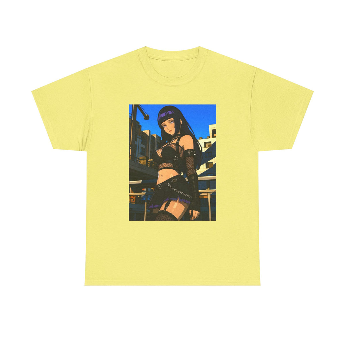 Gothic Anime Girl Staring Cityscape Tee