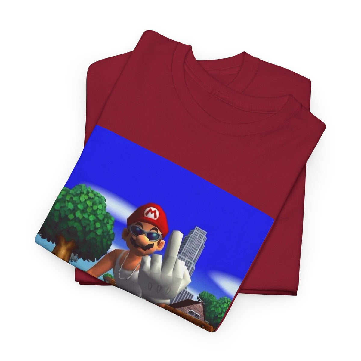 Thug Mario Flipping The Bird Tee