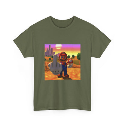 Mario And Mushroom Flipping Off Tee