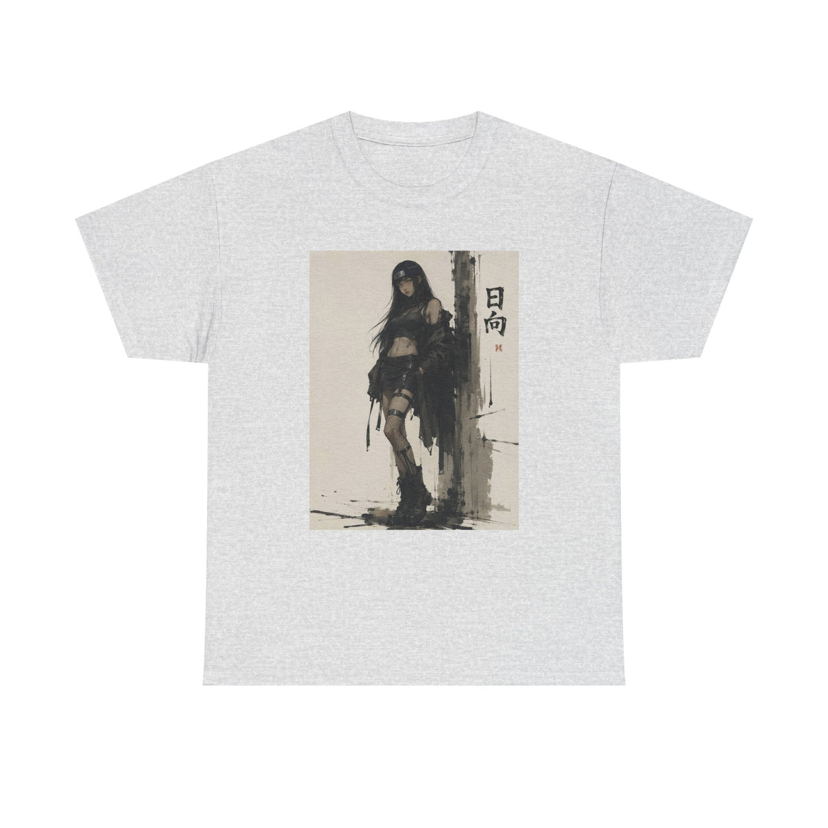 Anime Warrior Girl Leaning On Post Tee