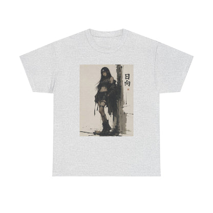 Anime Warrior Girl Leaning On Post Tee