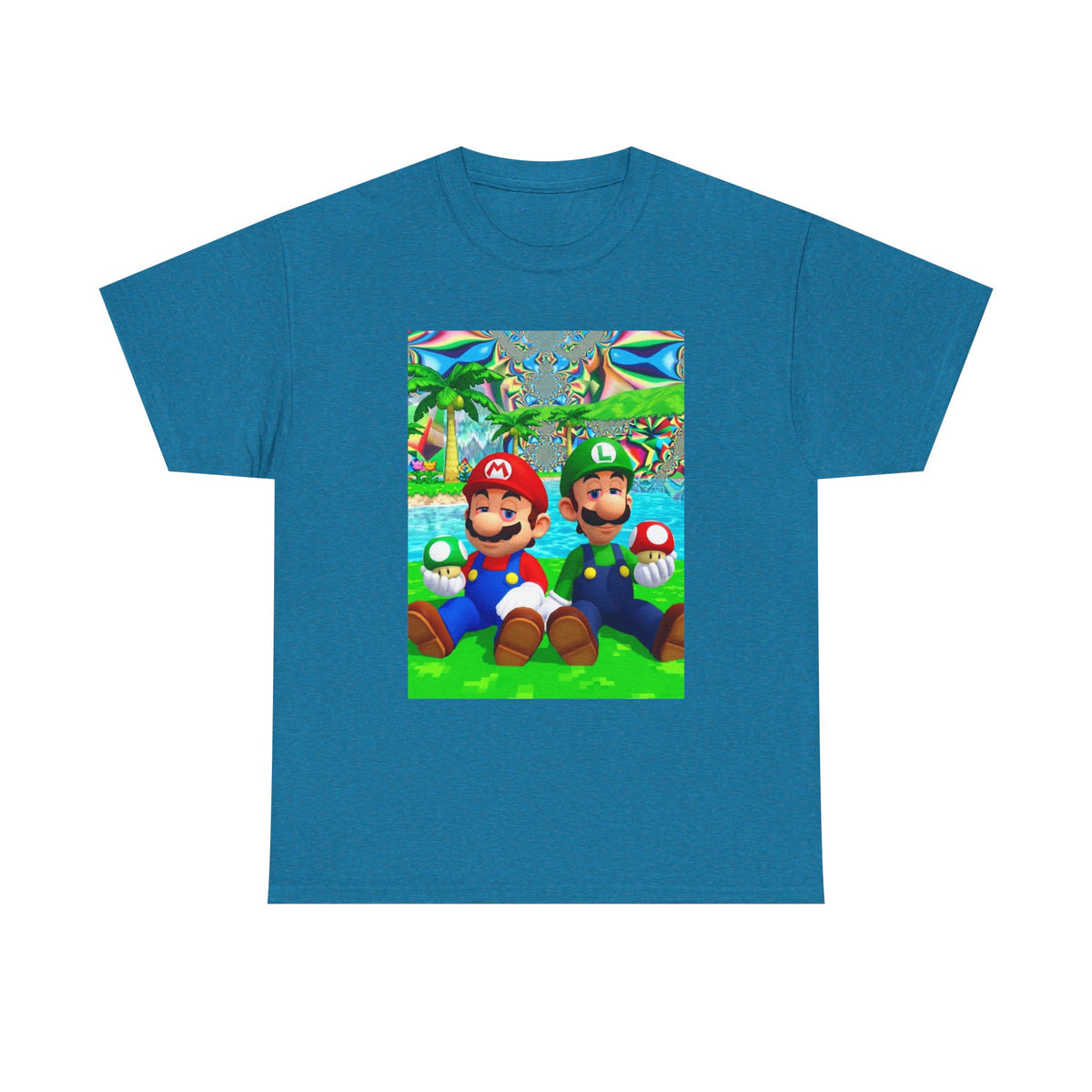 Mellow Mario And Luigi With Mushrooms Tee